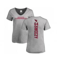 Football Women's Arizona Cardinals #64 J.R. Sweezy Ash Backer V-Neck T-Shirt