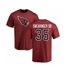 NFL Nike Arizona Cardinals #35 D.J. Swearinger SR Maroon Name & Number Logo T-Shirt