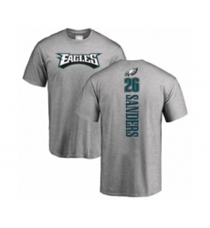 Philadelphia Eagles #26 Miles Sanders Ash Backer T-Shirt
