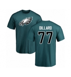 Philadelphia Eagles #77 Andre Dillard Green Name & Number Logo T-Shirt
