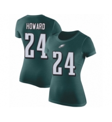 Women's Philadelphia Eagles #24 Jordan Howard Green Rush Pride Name & Number T-Shirt