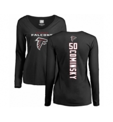 Football Women's Atlanta Falcons #50 John Cominsky Black Backer Long Sleeve T-Shirt