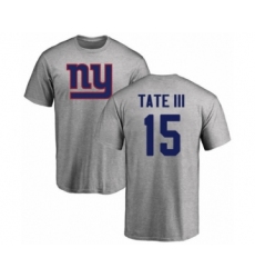Football New York Giants #15 Golden Tate III Ash Name & Number Logo T-Shirt