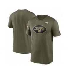Men's New York Jets Football Olive 2021 Salute To Service Legend Performance T-Shirt