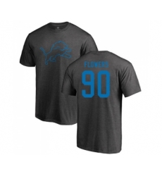 Football Detroit Lions #90 Trey Flowers Ash One Color T-Shirt