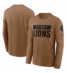 Men's Detroit Lions 2023 Brown Salute To Service Long Sleeve T Shirt