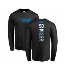 Football Carolina Panthers #50 Christian Miller Black Backer Long Sleeve T-Shirt