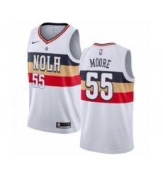 Men's Nike New Orleans Pelicans #55 E'Twaun Moore White Swingman Jersey - Earned Edition