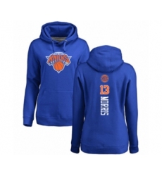 Basketball Women's New York Knicks #13 Marcus Morris Royal Blue Backer Pullover Hoodie