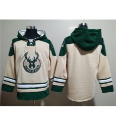Men's Milwaukee Bucks Blank Cream Hoodie