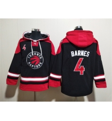Men's Toronto Raptors #4 Scottie Barnes Black Red Lace-Up Pullover Hoodie