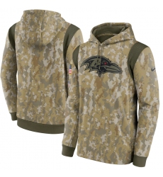 Men's Baltimore Ravens Nike Camo 2021 Salute To Service Performance Pullover Hoodie