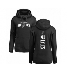 Basketball Women's San Antonio Spurs #41 Trey Lyles Black Backer Pullover Hoodie