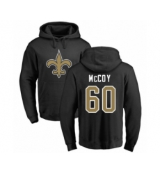 Football New Orleans Saints #60 Erik McCoy Black Name & Number Logo Pullover Hoodie