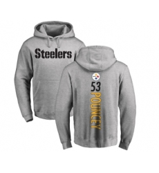 Football Pittsburgh Steelers #53 Maurkice Pouncey Ash Backer Pullover Hoodie