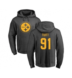 Football Pittsburgh Steelers #91 Stephon Tuitt Ash One Color Pullover Hoodie