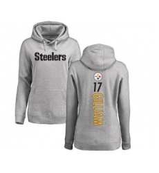 Football Women's Pittsburgh Steelers #17 Joe Gilliam Ash Backer Pullover Hoodie