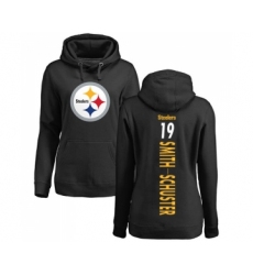 Football Women's Pittsburgh Steelers #19 JuJu Smith-Schuster Black Backer Pullover Hoodie