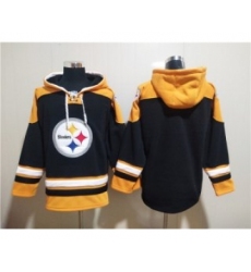 Men's Pittsburgh Steelers Bank Black Ageless Must-Have Lace-Up Pullover Hoodie