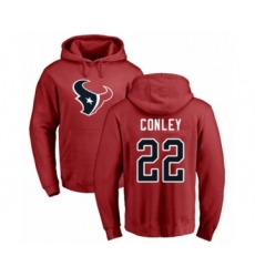 Football Houston Texans #22 Gareon Conley Red Name & Number Logo Pullover Hoodie