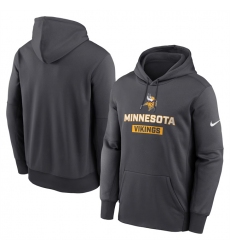 Men's Minnesota Vikings Anthracite Toss Sweep Performance Pullover Hoodie