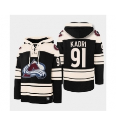 Men's Colorado Avalanche #91 Nazem Kadri Black All Stitched Sweatshirt Hoodie