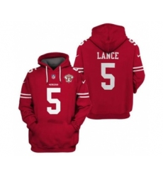 Men's San Francisco 49ers #5 Trey Lance 2021 75th Anniversary Alternate Pullover Football Hoodie