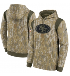 Men's San Francisco 49ers Nike Camo 2021 Salute To Service Therma Performance Pullover Hoodie