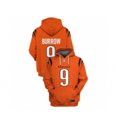 Men's Cincinnati Bengals #9 Joe Burrow 2021 Orange Pullover Football Hoodie