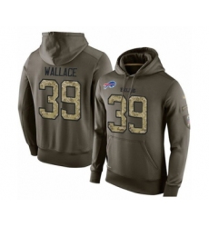 Football Men's Buffalo Bills #39 Levi Wallace Green Salute To Service Pullover Hoodie