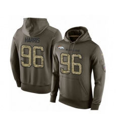Football Men's Denver Broncos #96 Shelby Harris Green Salute To Service Pullover Hoodie