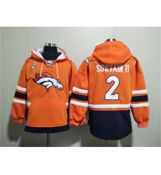 Men's Denver Broncos #2 Pat Surtain II Orange Ageless Must-Have Lace-Up Pullover Hoodie