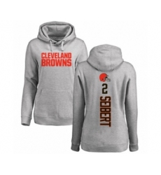 Football Women's Cleveland Browns #2 Austin Seibert Ash Backer Pullover Hoodie