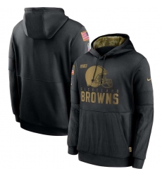 Men's NFL Cleveland Browns 2020 Salute To Service Black Pullover Hoodie