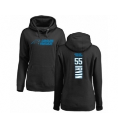 Football Women's Carolina Panthers #55 Bruce Irvin Black Backer Pullover Hoodie