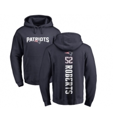 Football New England Patriots #52 Elandon Roberts Navy Blue Backer Pullover Hoodie