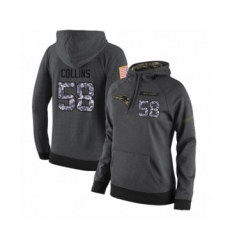 Football Women's New England Patriots #58 Jamie Collins Stitched Black Anthracite Salute to Service Player Performance Hoodie