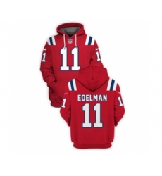Men's New England Patriots #11 Julian Edelman 2021 Red Pullover Football Hoodie
