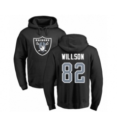 Football Oakland Raiders #82 Luke Willson Black Name & Number Logo Pullover Hoodie