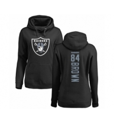 Football Women's Oakland Raiders #84 Antonio Brown Black Backer Pullover Hoodie