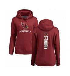 Football Women's Arizona Cardinals #33 Byron Murphy Maroon Backer Pullover Hoodie