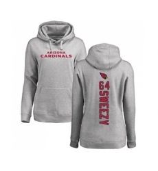 Football Women's Arizona Cardinals #64 J.R. Sweezy Ash Backer Pullover Hoodie