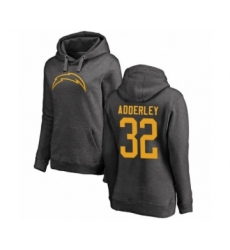Football Women's Los Angeles Chargers #32 Nasir Adderley Ash One Color Pullover Hoodie
