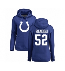 Football Women's Indianapolis Colts #52 Ben Banogu Royal Blue Name & Number Logo Pullover Hoodie