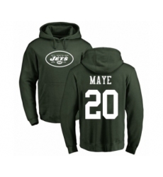 Football New York Jets #20 Marcus Maye Green Name & Number Logo Pullover Hoodie