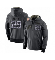 Football Men's Detroit Lions #29 Rashaan Melvin Stitched Black Anthracite Salute to Service Player Performance Hoodie