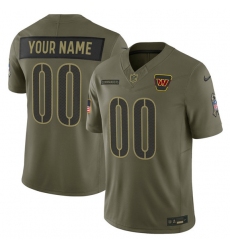 Men's Washington Commanders Active Player Custom Olive 2025 Salute to Service Limited Football Stitched Jersey
