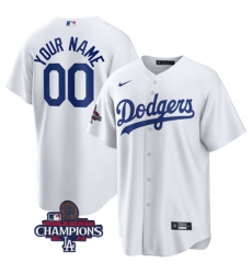 Men's Los Angeles Dodgers ACTIVE PLAYER Custom White 2024 World Series Champions Cool Base Stitched Baseball Jersey