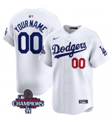 Men's Los Angeles Dodgers ACTIVE PLAYER Custom White 2024 World Series Champions Home Limited Stitched Baseball Jersey