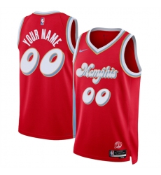 Men's Memphis Grizzlies Active Player Custom Red 2024-25 City Edition Stitched Basketball Jersey